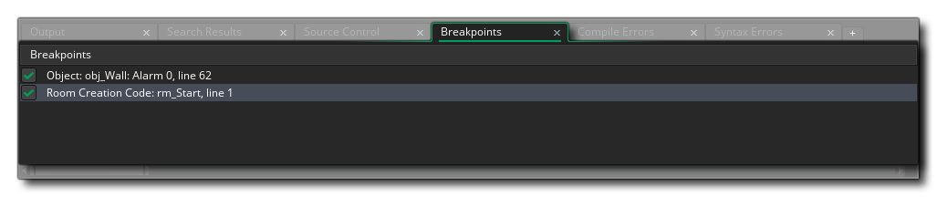 breakpoint output window gms 2